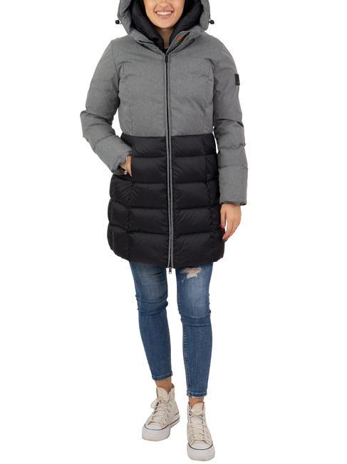 CIRRUS LT Doudoune &agrave; capuche gris m&eacute;lang&eacute; - noir - Doudounes femme