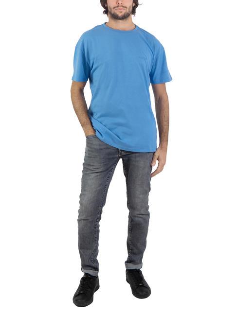 BASIC T-shirt en coton avec logo bleu clair - T-shirt