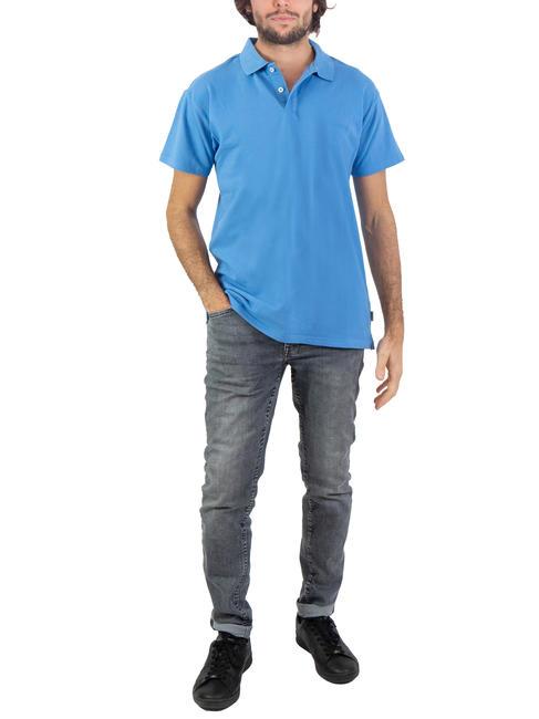 BASIC Polo stretch à manches courtes bleu clair - chemise polo