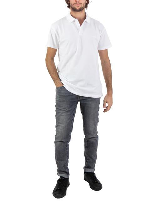 BASIC Polo stretch à manches courtes blanc - chemise polo