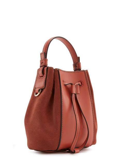 MIASTELLA Mini sac seau en cuir cannelle - Sacs pour Femme