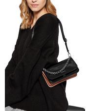 FURLA SPLENDIDA Mini sac en cuir avec bandoulière noir + cognac h - Sacs pour Femme - 7