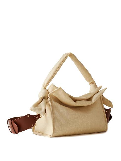 LOVER NYLON Petit sac hobo avec bandouli&egrave;re camomille/cuir - Sacs pour Femme