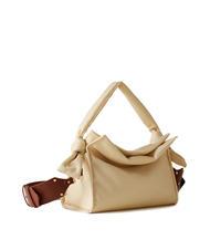 BORBONESE LOVER NYLON Petit sac hobo avec bandouli&egrave;re camomille/cuir - Sacs pour Femme - 2
