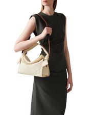 BORBONESE LOVER NYLON Petit sac hobo avec bandouli&egrave;re camomille/cuir - Sacs pour Femme - 5