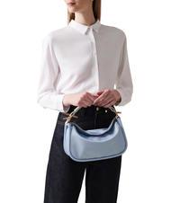 BORBONESE HORSEBACK NYLON Sac &agrave; main avec bandouli&egrave;re topaze/gris clair - Sacs pour Femme - 6