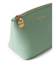 BORBONESE LETTERING Trousse de toilette en cuir lichen - Pochettes & Trousses - 3