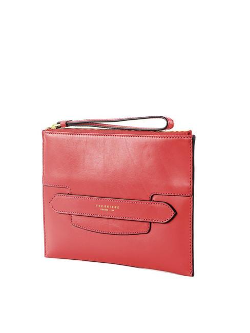 LUCREZIA Pochette en cuir saumon grillé or - Sacs pour Femme