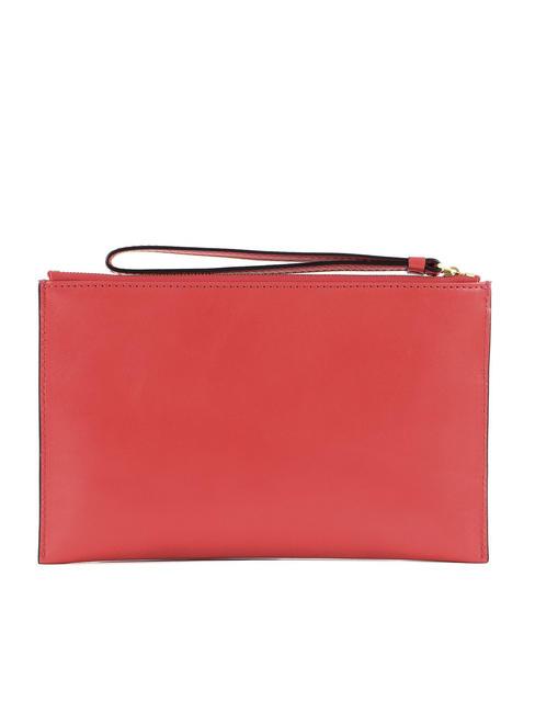 LUCREZIA Pochette en cuir saumon grillé or - Sacs pour Femme