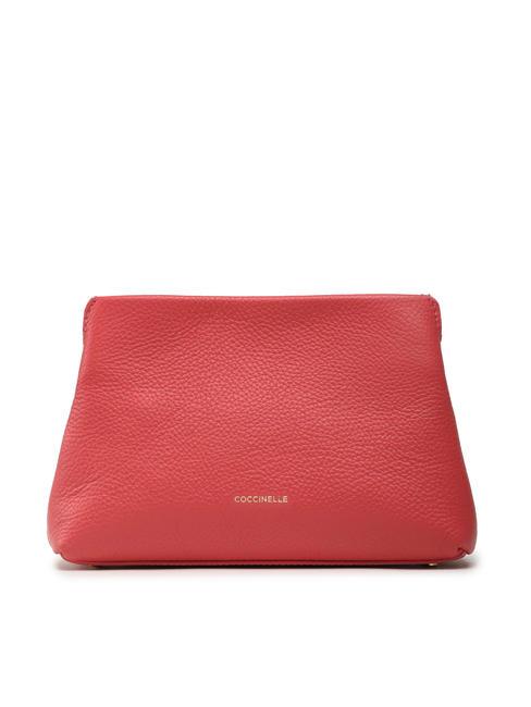 BEAT CLUTCH Pochette en cuir martelé canneberges - Sacs pour Femme