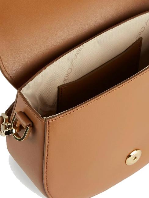 GEO SUMMER BREEZE Sac bandouli&egrave;re rond en cuir TABAC - Sacs pour Femme