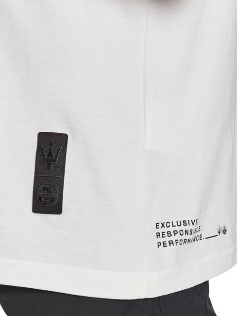 MASERATI T-shirt en coton imprimé maxi blanc - T-shirt