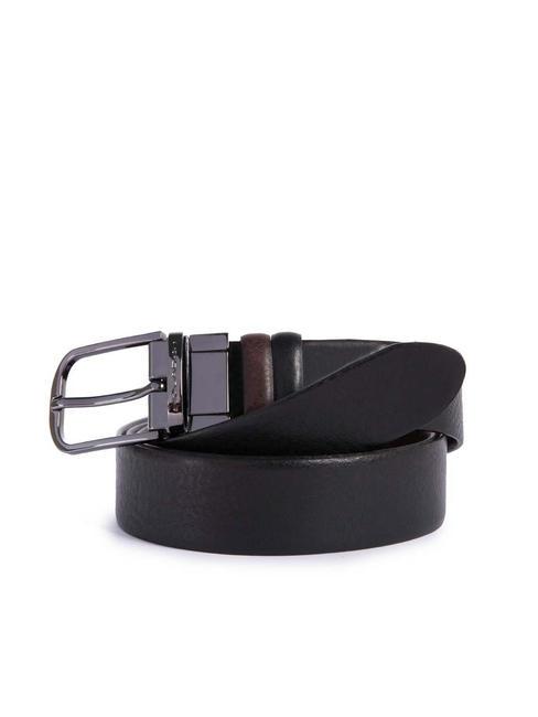 BLACK SQUARE Ceinture réversible en cuir tête brun foncé - Ceintures