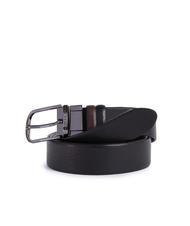 PIQUADRO BLACK SQUARE Ceinture réversible en cuir tête brun foncé - Ceintures - 2