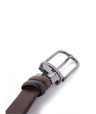 PIQUADRO BLACK SQUARE Ceinture réversible en cuir tête brun foncé - Ceintures - 3