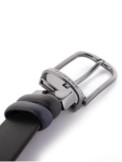 BLACK SQUARE Ceinture réversible en cuir noir-bleu - Ceintures