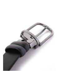 PIQUADRO BLACK SQUARE Ceinture réversible en cuir noir-bleu - Ceintures - 3