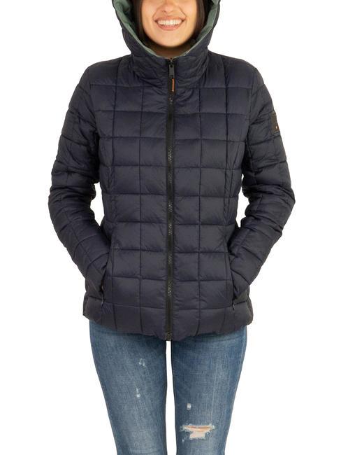 SCIRE NY DOUBLE Doudoune double face &agrave; capuche for&ecirc;t sombre - bleu graphite - Doudounes femme