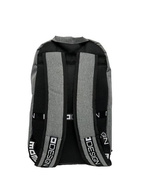 FREETIME Sac à dos ordinateur 15" gris noir - Sacs à dos pour l'École & les Loisirs