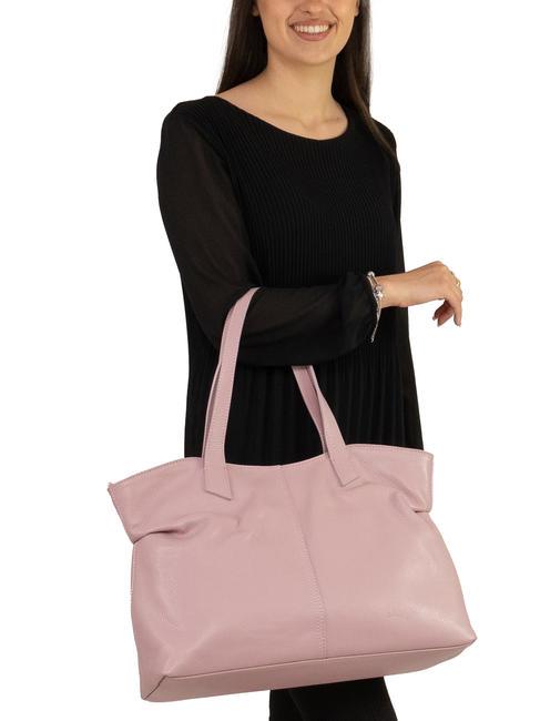 MARTINA Sac cabas en cuir Dollar rose mill&eacute;naire - Sacs pour Femme