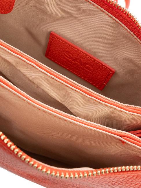 SIMONA Sac porté épaule en cuir Tris Dollar corail - Sacs pour Femme
