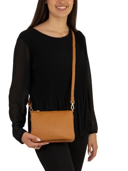 SIMONA Sac porté épaule en cuir Tris Dollar cuir foncé - Sacs pour Femme