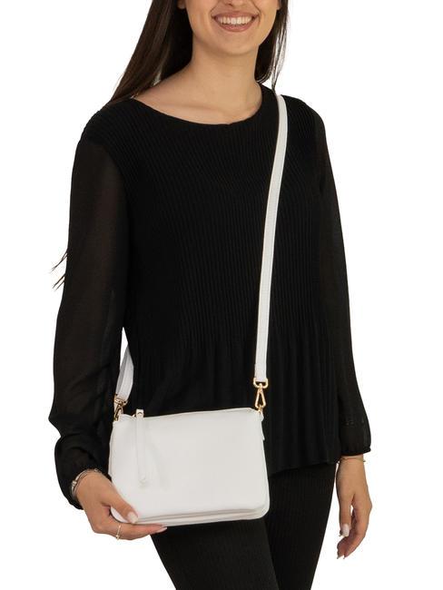 SIMONA Sac porté épaule en cuir Tris Dollar blanc optique - Sacs pour Femme