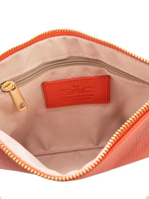 ROBERTA Pochette en cuir Dollar corail - Sacs pour Femme
