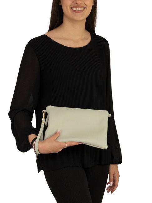 CLAUDIA Pochette Dollar en cuir avec bandoulière sarcelle arctique - Sacs pour Femme