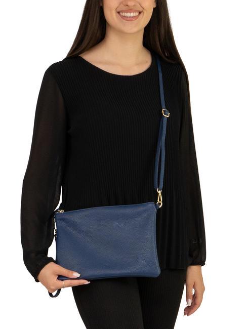 CLAUDIA Pochette Dollar en cuir avec bandoulière jeans - Sacs pour Femme