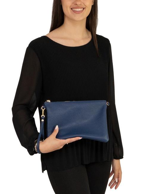 CLAUDIA Pochette Dollar en cuir avec bandoulière jeans - Sacs pour Femme