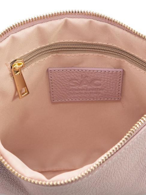 CLAUDIA Pochette Dollar en cuir avec bandoulière rose millénaire - Sacs pour Femme
