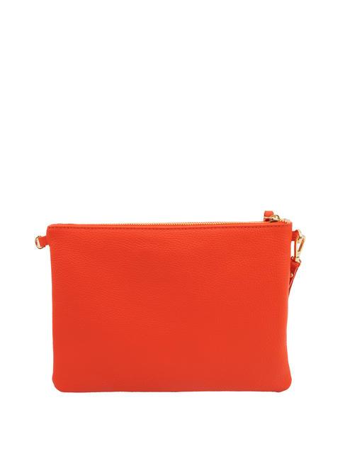 CLAUDIA Pochette Dollar en cuir avec bandoulière corail - Sacs pour Femme