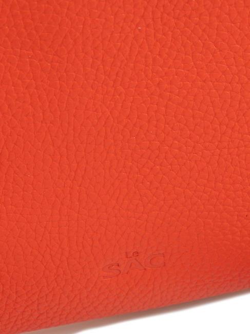 CLAUDIA Pochette Dollar en cuir avec bandoulière corail - Sacs pour Femme