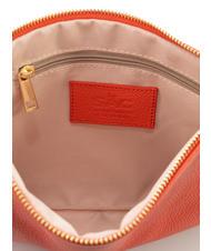 LESAC CLAUDIA Pochette Dollar en cuir avec bandoulière corail - Sacs pour Femme - 7