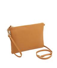 LESAC CLAUDIA Pochette Dollar en cuir avec bandoulière cuir foncé - Sacs pour Femme - 2