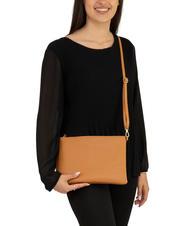 LESAC CLAUDIA Pochette Dollar en cuir avec bandoulière cuir foncé - Sacs pour Femme - 4