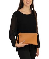 LESAC CLAUDIA Pochette Dollar en cuir avec bandoulière cuir foncé - Sacs pour Femme - 5