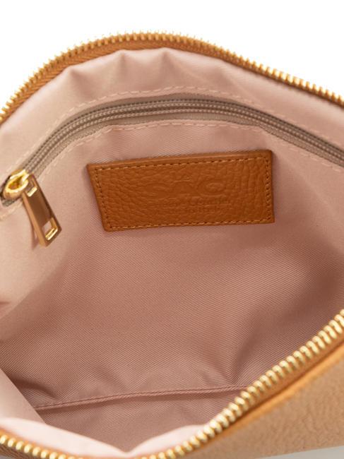 CLAUDIA Pochette Dollar en cuir avec bandoulière cuir foncé - Sacs pour Femme