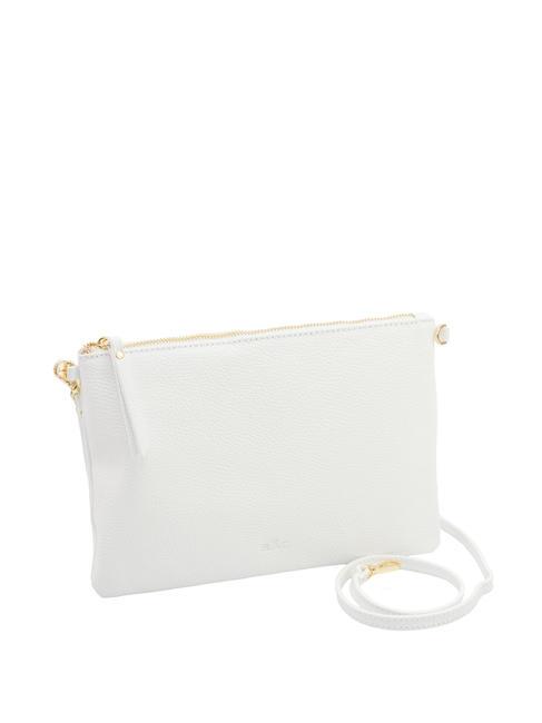 CLAUDIA Pochette Dollar en cuir avec bandouli&egrave;re blanc optique - Sacs pour Femme