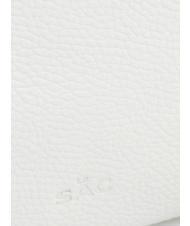 LESAC CLAUDIA Pochette Dollar en cuir avec bandouli&egrave;re blanc optique - Sacs pour Femme - 6