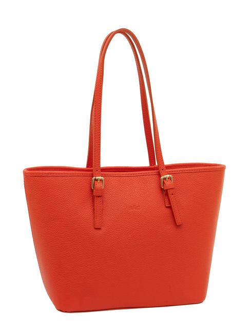 CHIARA Sac cabas en cuir Dollar corail - Sacs pour Femme
