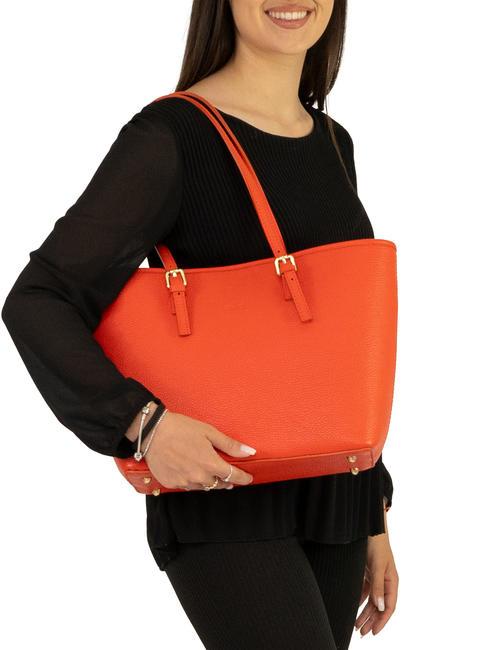 CHIARA Sac cabas en cuir Dollar corail - Sacs pour Femme