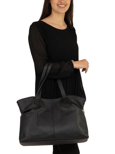 MARTINA Sac cabas en cuir Dollar noir - Sacs pour Femme