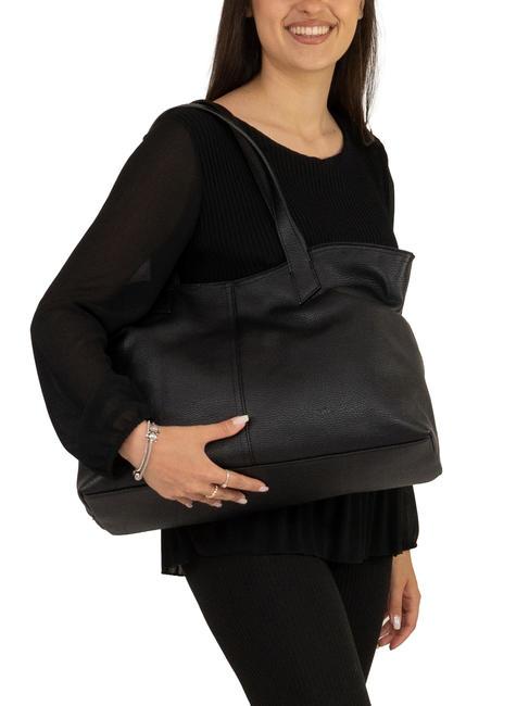 MARTINA Sac cabas en cuir Dollar noir - Sacs pour Femme