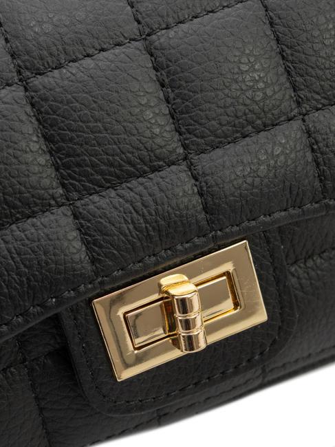 GIULIA Sac porté épaule chaîne en cuir Dollar noir - Sacs pour Femme