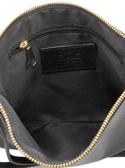 CLAUDIA Pochette Dollar en cuir avec bandoulière noir - Sacs pour Femme
