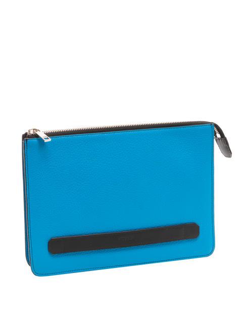 ULISSE Pochette en cuir de veau St Eracle turquoise h - Sacs pour Femme
