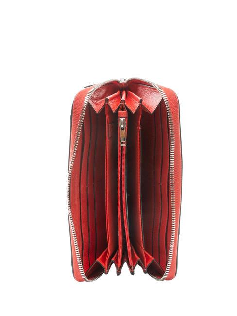 MUSE Grand portefeuille en cuir zipp&eacute; ROUGE - Portefeuilles Femme