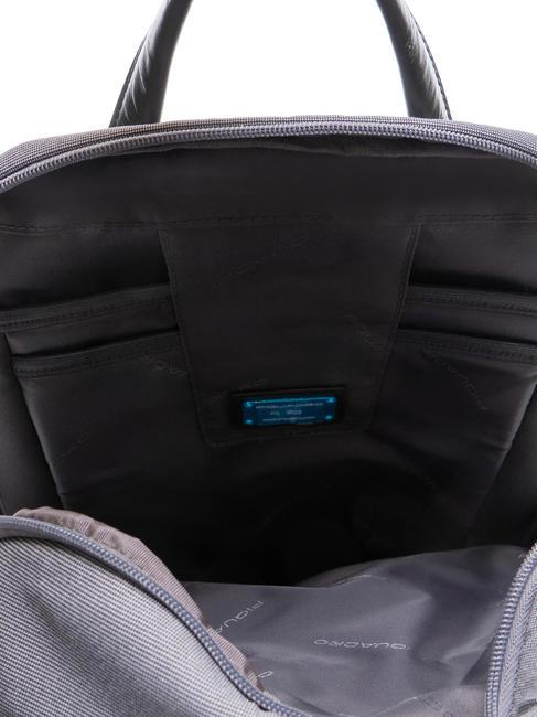 KLOUT Sac à dos en cuir et tissu, support pc 15,6" grigio2 - Sacs à dos pour ordinateur portable